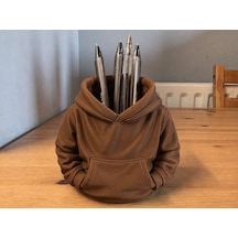 3d Baskı Kapüşonlu Sweatshirt Kalemlik - Masaüstü Organizer-kahverengi Diğer