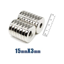 2 Adet 15x3 Mm Havşa Delikli Çok Güçlü Neodyum Mıknatıs Magnet