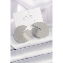 Dodes Dodes Pirinç Gümüş Renk Daire Plaka Model Kadın Küpe Tg27bkp9524 Çok Renkli