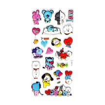 Sticker Kabartmalı Stiker Defter, Planlayıcı Etiket Limyl-021 - 17x9 Cm - Kpop Bt21 Bts