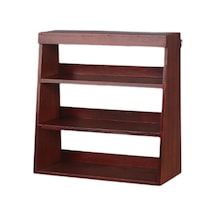 Suntek Kupa Tutucu Rafı 3 Katlı Ahşap Ekran Yükseltici Kırmızı Kahverengi