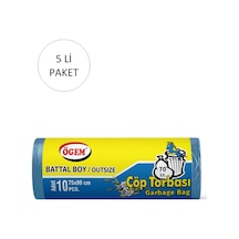 Battal Boy Çöp Torbası 75 X 90 Cm 10 Lu Rulo X 5 Paket 50 Adet Mavi Çok Renkli
