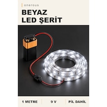 Onerous 1 M 9v Beyaz Led Şerit, Pilli, Pil Dahil, Anahtarlı