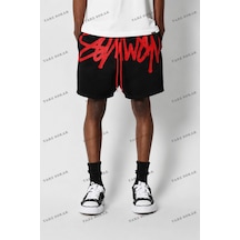 Tarzsokak Y2k Unisex Yaz Şort Bermuda Harajuka Anime Retro Kod-11393 Siyah