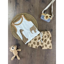 Animal Baskılı Şortlu Takım Kahve Animal Baskılı Şortlu Takım Kahve