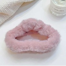 Kadın Büyük Boy Peluş Mandal Toka Pembe