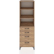 Hyperion Dolap 3 Raflı 4 Çekmeceli 60x44x195 Çam-çam Çam