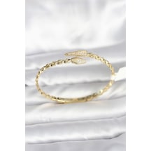 Yılan Model Pirinç Gold Renk Kadın Kelepçe Bileklik Diğer