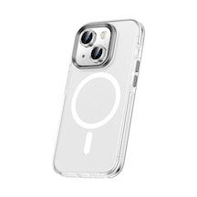 Zore İphone 15 Kılıf Airbagli Magsafe Wireless Şarj Özellikli Lens Koruyuculu Ogaa Klaptika Kapak - Renks Renksiz