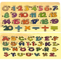 Ahşap Harf Ve Rakamlar Bultak Puzzle 2'İn 1 Set Harf Ve Sayıları