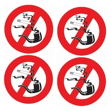 4 Adet Sigara Içilmez Sigara Içmek Yasaktır Yapıştırma Çıkartma