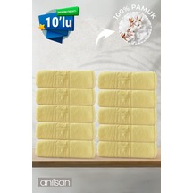 10'lu Sarı Greek Beyaz Banyo Havlusu - 70x140 Cm, 490 Gr, %100pamuk, Spa Ve Otel Havlusu Sarı