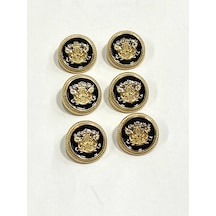 Trençkot Ceket Düğmesi / 6 Lı Set / 2,3 Cm / Gold - Siyah