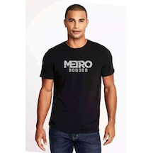 Metro Exodus Logo Baskılı Siyah Erkek Tshirt