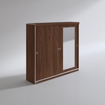 Kenzlife Gardırop Sürgülü Kapaklı Kapılı 200 Papatya Cvz Aynalı Gardolap Dolap