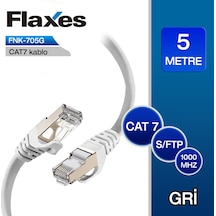 Flaxes Fnk-705G 5Mt Cat7 Patch Network Kablosu Gri