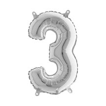 Gümüş Folyo Balon 3 Rakamı 40 CM