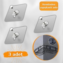 Ventosa 3 Adet Ultra Güçlü Yapışkanlı Çok Amaçlı, Vidalı Çerçeve, Resim, Banyo Rafı Askı Elemanı Tur Diğer