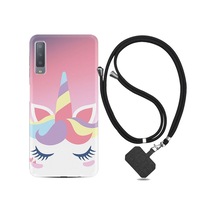 Samsung Samsung Galaxy Uyumlu A7 2018 Kılıf Desenli Silikon Ipli Boyun Askılısweety Unicorn 1737