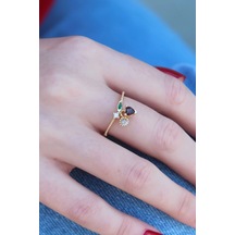 Mey İthalat Renk Kiraz Model Zirkon Taşlı Kadın Yüzük Diğer