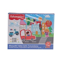 3127 Fisher Price Manyetik Tablet Şehir Tamamlama Çok Renkli