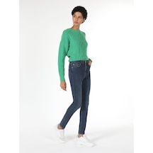 Colin's 760 Diana Slim Fit Yüksek Bel Dar Paça Mavi Kadın Pantolon CL1060819_Q1.V1_DN42267 Mavi