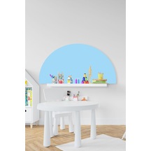 MSticker Bohem Tarzı Mavi Yarım Daire Çocuk Bebek Odası Sticker 50x100cm