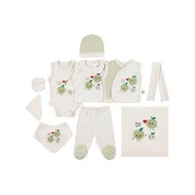 Civil Baby Elma Baskılı Zıbın Setleri - Ekru