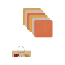 Bistyle 6'lı Müslin Mendil 20x20 Cm 90106 Kiremit Bej Hardal Çok Renkli