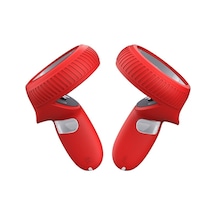 Meta Quest İçin Vr Saplı Silikon Kaymaz Düşmeye Dayanıklı Koruyucu Cver Kırmızı