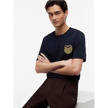 Tommy Hilfiger Sıfır Yaka T-shirt Lacivert