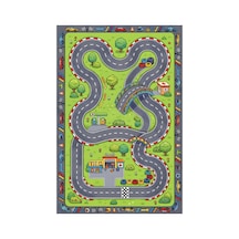 Kartela Halı Orman Yarış Pisti Kaymaz Taban Çocuk Oyun Halısı - 120 x 180 CM