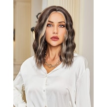 Kahverengi / Balköpüğü Röfleli Küt Tül Peruk - Zmff-463059 Renkli