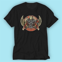 Halley Vintage Siyah Baskı Logo Tshirt Modeli