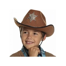 Lvsqvr Çocuk Kovboy Şapkası - Vahşi Batı Kovboy Şerif Şapkası Kahve Renk