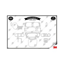 Renault Megane 1 1999-2003 Torpido Konsol Trim Göğüs Maun Kaplama Set 17 Parça Gümüş