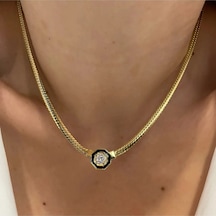 Vog 18 K Gold Kaplama Kolye Serenay Sarıkaya Kolye Çağla Kolye Choker Chain