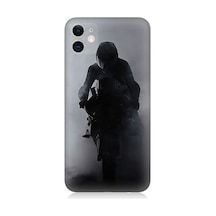 Apple Uyumlu iPhone 11 Uyumlu Motosiklet Sürücüsü Desenli Silikon Kılıf -