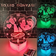 3D 3 Boyut Rgb Led Masa Ütsü Gece Lamba Kişiye Özel Sevgili Saat
