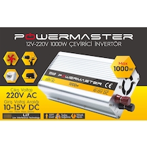 İnvertör 1000W 12 Volt 220 Çevirici Powermaster