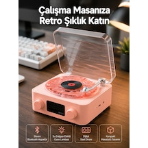 Retro Bluetooth Hoparlör Kristal Ses, Gece Lambası, Saatli Tasarım Yeni Nesil - Lisinya