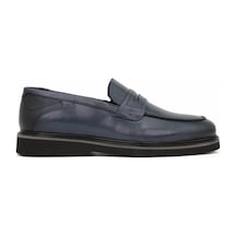 Hakiki Antik Deri Eva Taban Loafer Model Erkek Ayakkabı - Tuna 4265 Lacivert