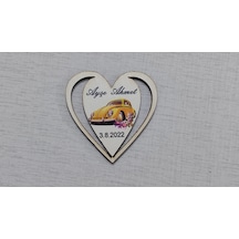 Kara Bilişim Söz Nişan Nikah Düğün Kalpli Vosvos Magnet 7 CM 25 Adet