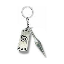 Anime Konaha Alınbandı Metal Anahtarlık Naruto Temalı Unisex Aksesuar
