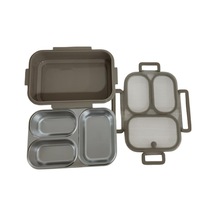 Aryıldız Bento Dikdörtgen 3 Bölmeli Lunch Box Yemek Termosu Kahverengi 1000 Ml Kahverengi