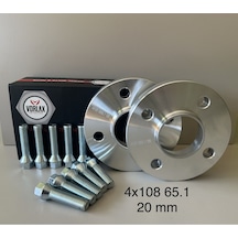 Peugeot Cıtroen Uyumlu Spacer 4x108 65.1 20mm 2 Adet Spacer Ve 8 Adet Bijon