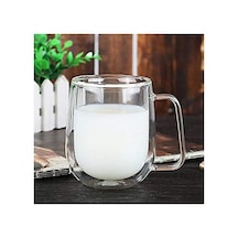 Vicloon Çift Duvar Cam Kupa, Isı Yalıtımlı Bardak Bardak, Saplı 250 Ml, Çay Su Bardakları, Kahve, Süt, Cappuccino, Espresso, Şeffaf Bira, 2'li Set Aeropress