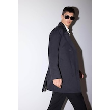 Defacto Slim Fit Dar Kesim Kemerli Düğmeli Trençkot D5528ax25aubk27 Siyah