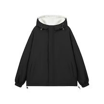 Kalınlaştırılmış Kadın Kışlık Palto, Çift Taraflı Tasarım Siyah