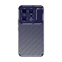 Xiaomi Mi 13 Kılıf Karbon Görünümlü Silikon Kamera Korumalı Üstün Koruma Pazarplus Lacivert